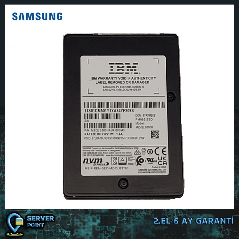 2.EL HDD SERVER 800GB SAMSUNG PM985 2,5'' SAS NVME SSD DISK MZ-QLB8000