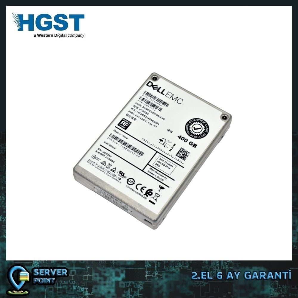 2.EL HDD SERVER 400GB HGST 2,5'' SAS SSD P/N : HUSMM3240ASS204