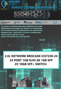 2.EL NETWORK BROCADE ICX7250-24 24 PORT 1GB RJ45 6X 1GB SFP 2X 10GB SFP+ SWITCH