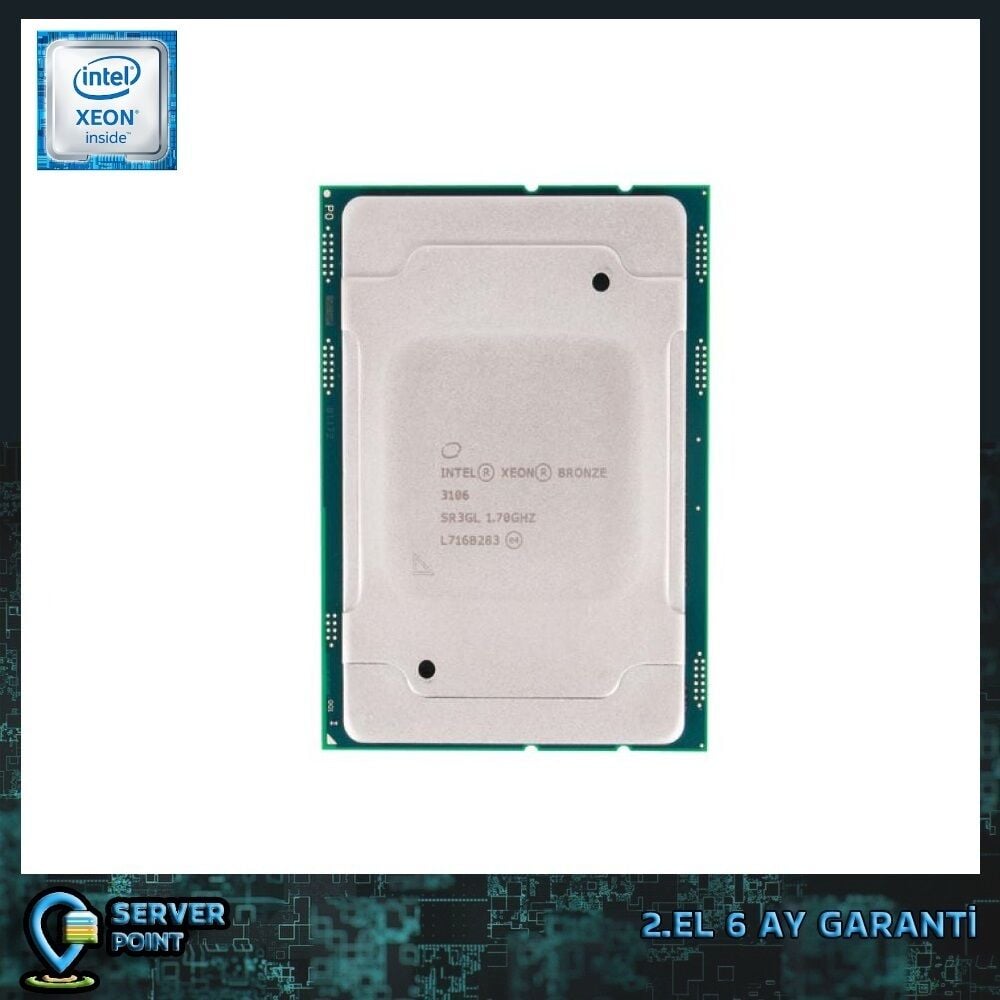 2.EL CPU SERVER XEON BRONZE 3106 1.70 GHz 8 CORE 8T 11MB CACHE LGA3647