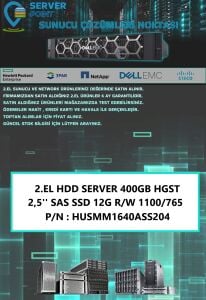 2.EL HDD SERVER 400GB HGST 2,5'' SAS SSD 12G R/W 1100/765 P/N : HUSMM1640ASS204