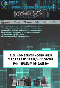 2.EL HDD SERVER 400GB HGST 2,5'' SAS SSD 12G R/W 1100/765 P/N : HUSMM1640ASS204