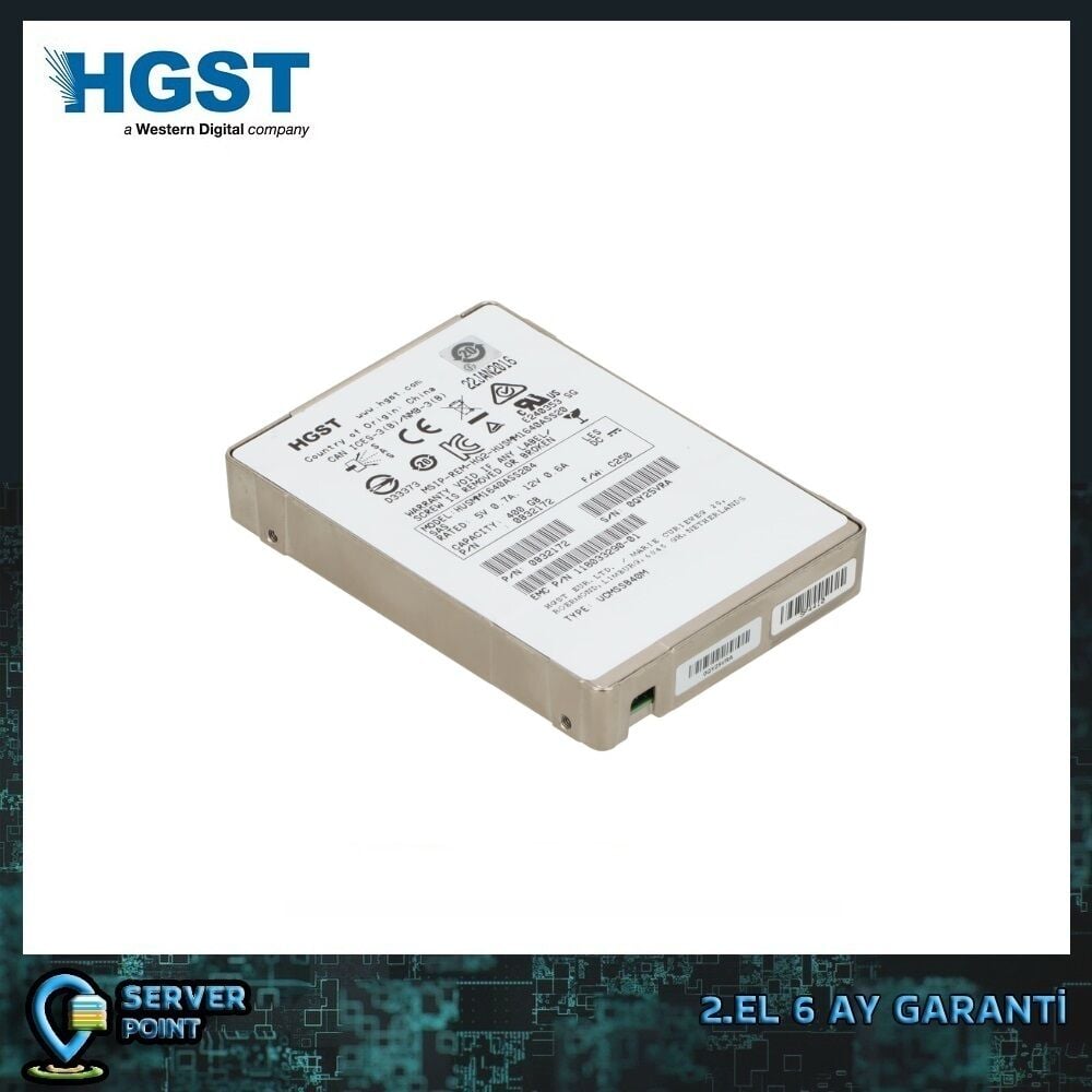 2.EL HDD SERVER 400GB HGST 2,5'' SAS SSD 12G R/W 1100/765 P/N : HUSMM1640ASS204