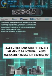 2.EL SERVER RAID KART HP P824i-p MR GEN10 24 INTERNAL LANES 4GB CACHE 12G SAS P/N : 870660-001