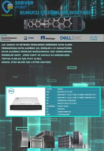2.EL SERVER DELL R720 XD XEON E5-2697 V2 2X CPU 256GB DDR3 RAM 24X 2,5'' BAY H710 RAID KART 2X 750W POWER