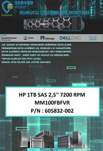 2.EL HDD SERVER 1TB HP SAS 2,5'' 7200 RPM MM100FBFVR P/N : 605832-002