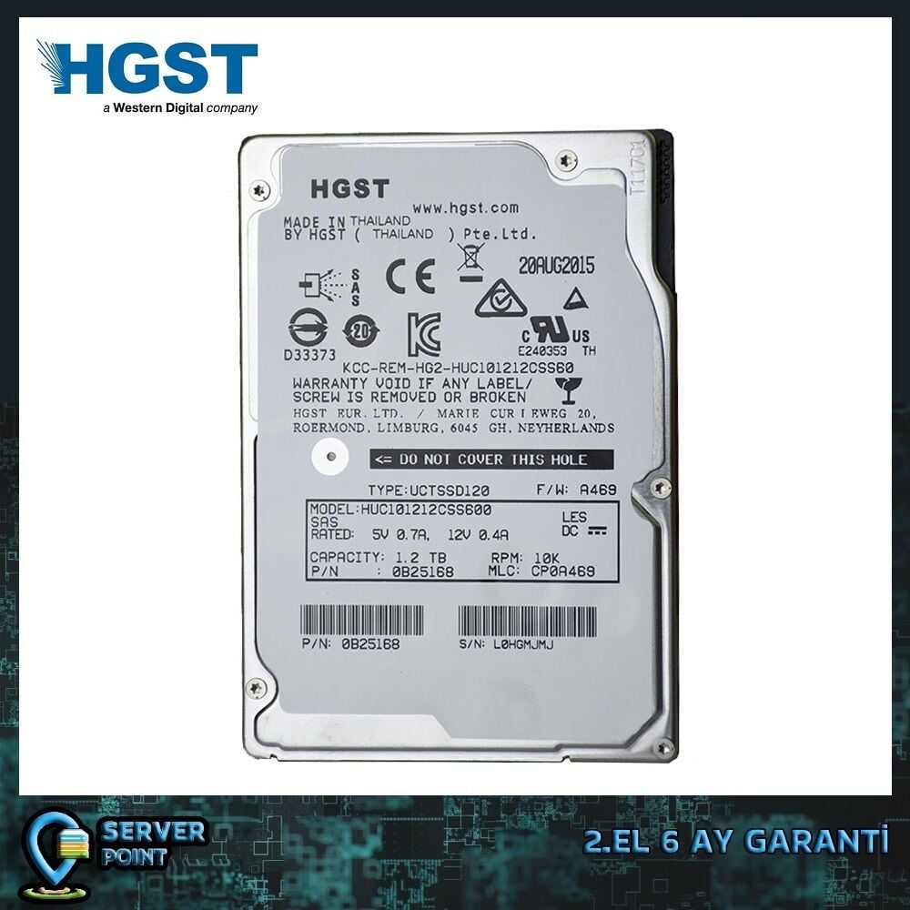 2.EL HDD SERVER 1.2TB HGST 2,5'' 10K RPM 6G SAS DISK