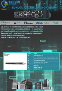 2.EL SERVER HP DL360 GEN9 E5-2699C V4 2X CPU 256GB DDR4 RAM P440 RAID KART 2X 500W POWER