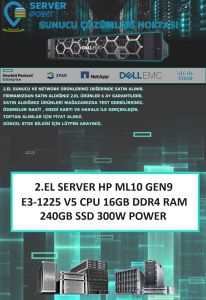 2.EL SERVER HP ML10 GEN9 E3-1225 V5 CPU 16GB DDR4 RAM 240GB SSD 300W POWER