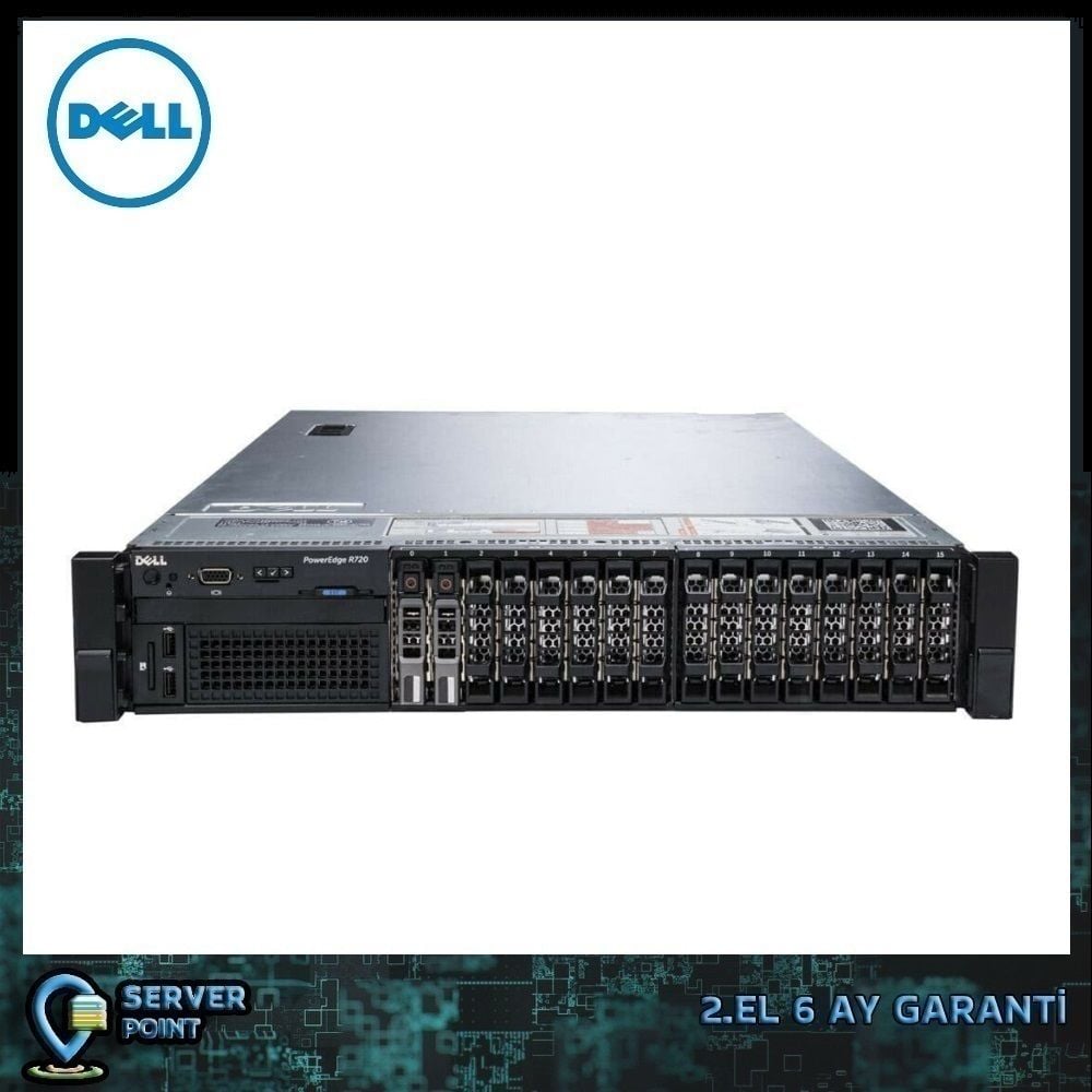 2.EL SERVER DELL R720 E5-2690 V2 2X CPU 128GB DDR3 RAM 2X 600GB 10K 2.5'' SAS H710 RAID 2X 750W POWER