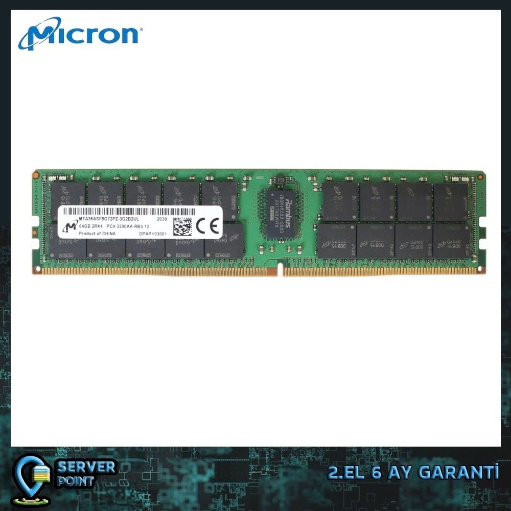 2.EL RAM SERVER 64GB MICRON 2RX4 3200AA RB3-12 ECC REG DDR4 R-DIMM
